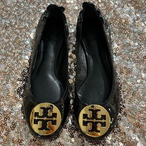 Tory Burch Flats Size 10 C Black . Used excellent condition.